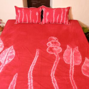 Pink Bud and Tulip Bedsheet and Cover Set