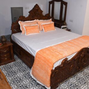 Orange Shibori Percale Duvet Cover